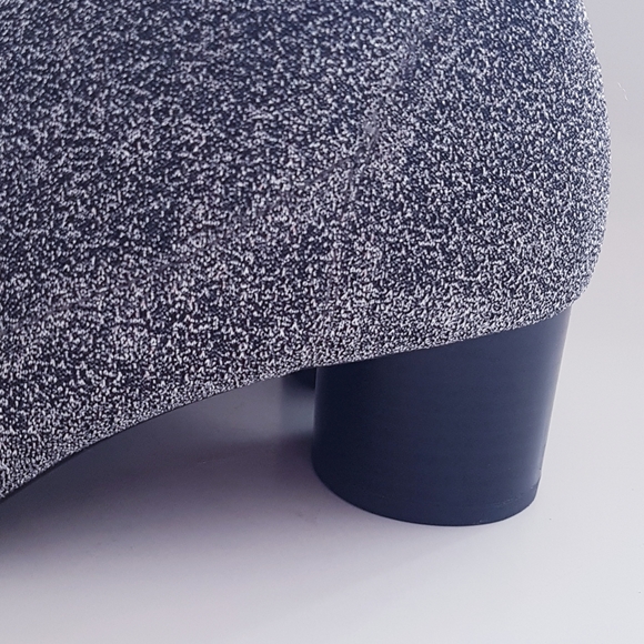 ZARA Silver Glitter Round Stacked Heel Sock Ankle Boots - Picture 11 of 14